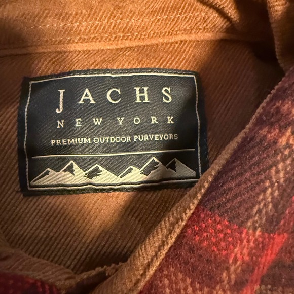 New Jachs NY Mens Red Plaid Flannel Shirt Long Sleeve Button Up Sz XL Cabincore - Picture 4 of 6